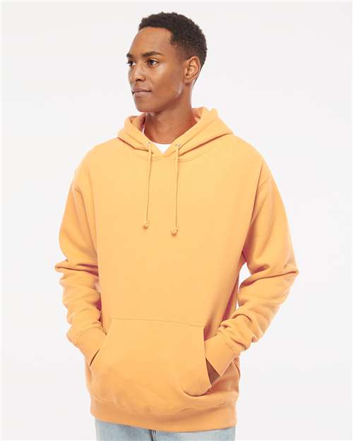 Independent Trading Co. IND4000 Heavyweight Hooded Sweatshirt - Peach - model front