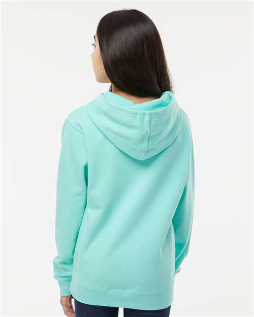 Independent Trading Co. SS4001Y Youth Midweight Hooded Sweatshirt - Mint - model back