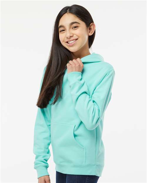 Independent Trading Co. SS4001Y Youth Midweight Hooded Sweatshirt - Mint - model side