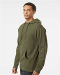 Independent Trading Co. SS4500 Midweight Hooded Sweatshirt - Army - model side