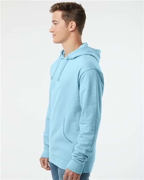 Independent Trading Co. SS4500 Midweight Hooded Sweatshirt - Blue Aqua - model side
