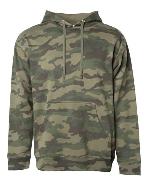 Independent Trading Co. SS4500 Midweight Hooded Sweatshirt - Forest Camo - flat front