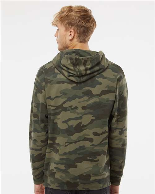 Independent Trading Co. SS4500 Midweight Hooded Sweatshirt - Forest Camo - model back