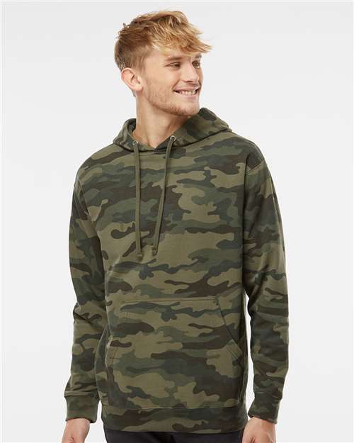 Independent Trading Co. SS4500 Midweight Hooded Sweatshirt - Forest Camo - model front