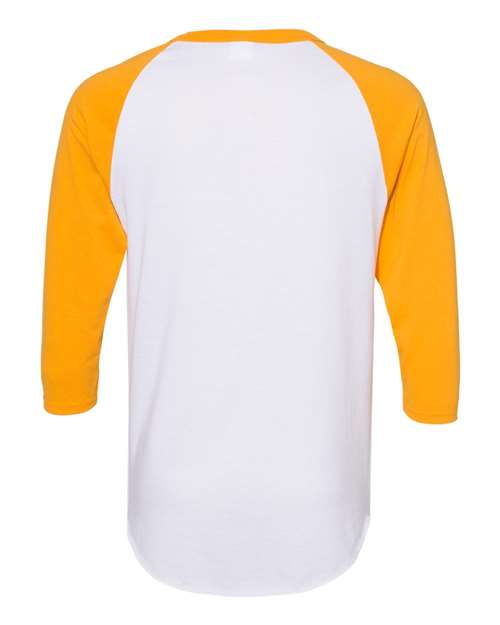 Augusta Sportswear 4420 Unisex Three-Quarter Raglan Sleeve Baseball Jersey T-Shirt - White/ Gold - back