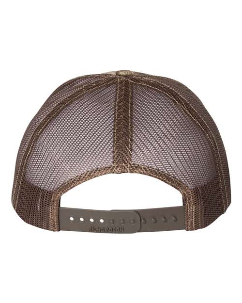 Richardson 112P Printed Trucker Cap - Realtree Edge/ Brown - back