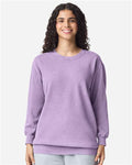 Comfort Colors 1566 Unisex Garment-Dyed Crewneck Sweatshirt - Orchid - model front