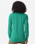 Comfort Colors 4410 Garment-Dyed Heavyweight Long Sleeve Pocket T-Shirt - Island Green - model back