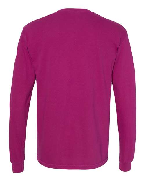 Comfort Colors 4410 Garment-Dyed Heavyweight Long Sleeve Pocket T-Shirt - Boysenberry - back
