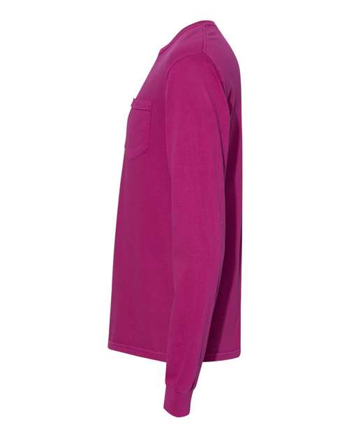 Comfort Colors 4410 Garment-Dyed Heavyweight Long Sleeve Pocket T-Shirt - Boysenberry - side