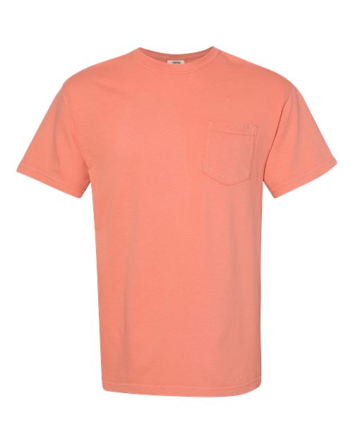 Comfort Colors 6030 Unisex Garment-Dyed Heavyweight Pocket T-Shirt - Terracotta - front