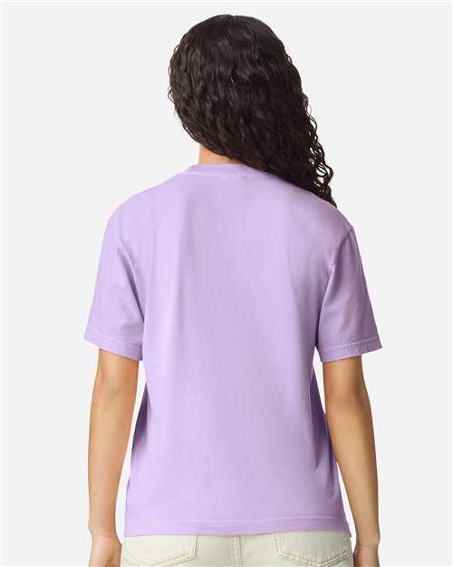 Comfort Colors 6030 Unisex Garment-Dyed Heavyweight Pocket T-Shirt - Orchid - model back