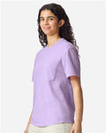 Comfort Colors 6030 Unisex Garment-Dyed Heavyweight Pocket T-Shirt - Orchid - model side