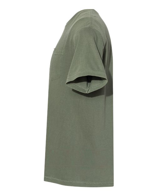 Comfort Colors 6030 Unisex Garment-Dyed Heavyweight Pocket T-Shirt - Moss - side