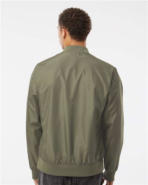 Independent Trading Co. EXP52BMR Unisex Lightweight Bomber Jacket - Army - model back