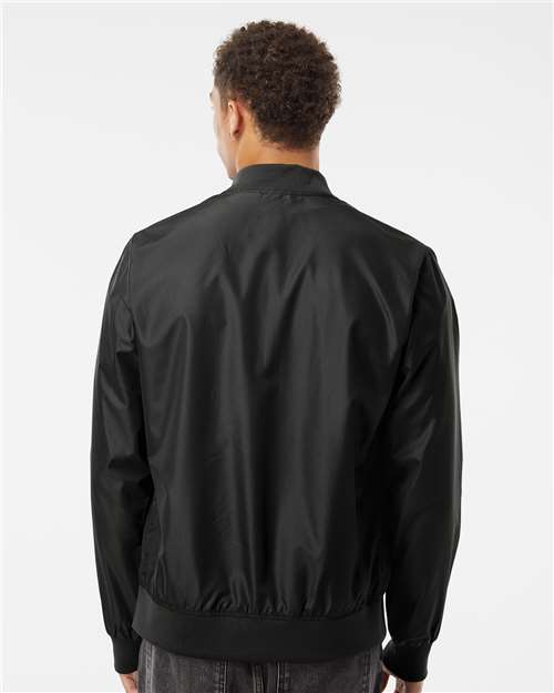 Independent Trading Co. EXP52BMR Unisex Lightweight Bomber Jacket - Black - model back