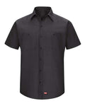 Red Kap SX20 Men's Mimix Short Sleeve Work Shirt - Black - front