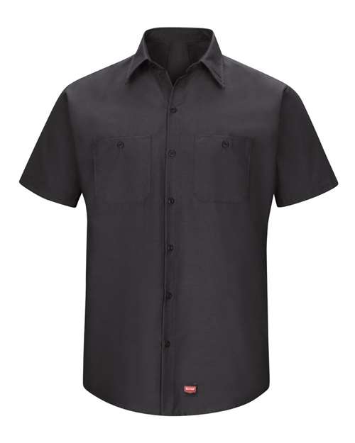 Red Kap SX20 Men's Mimix Short Sleeve Work Shirt - Black - front