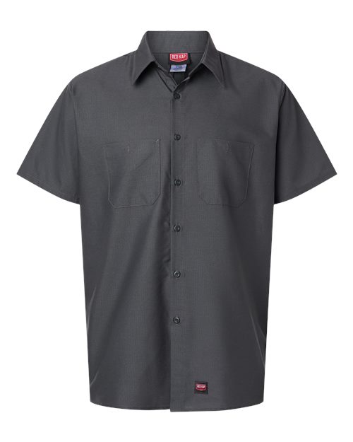 Red Kap SX20 Men's Mimix Short Sleeve Work Shirt - Charcoal - front