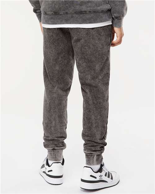 Independent Trading Co. PRM50PTMW Unisex Mineral Wash Fleece Sweatpants - Black - model back