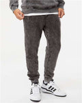 Independent Trading Co. PRM50PTMW Unisex Mineral Wash Fleece Sweatpants - Black - model front