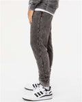 Independent Trading Co. PRM50PTMW Unisex Mineral Wash Fleece Sweatpants - Black - model side