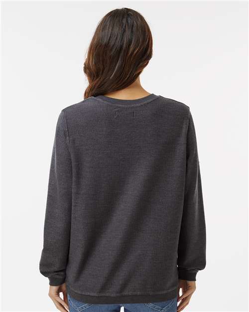 Boxercraft D02 Unisex Corded Crewneck Sweatshirt - Black - model back