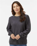 Boxercraft D02 Unisex Corded Crewneck Sweatshirt - Black - model front