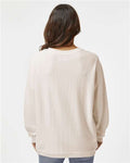 Boxercraft D02 Unisex Corded Crewneck Sweatshirt - Natural - model back
