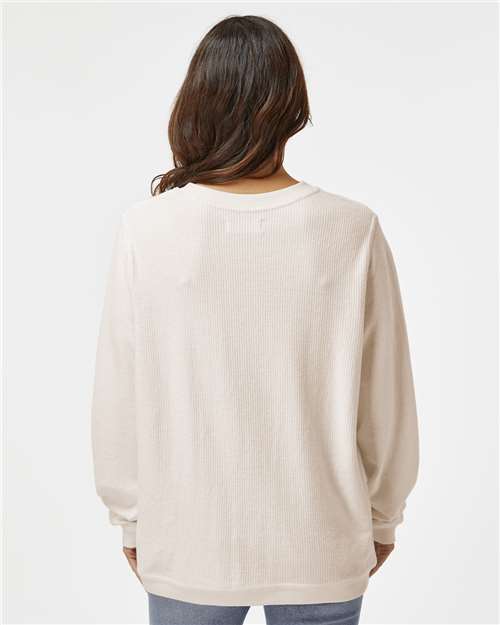Boxercraft D02 Unisex Corded Crewneck Sweatshirt - Natural - model back