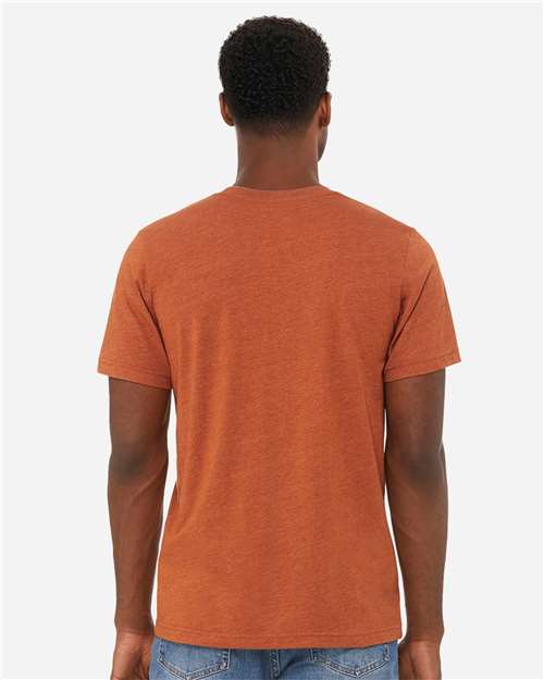 Bella+Canvas 3001CVC Unisex Heather CVC Short Sleeve Tee - Heather Autumn - model back