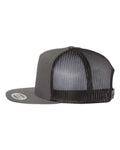 Yupoong 6006 Classic Five-Panel Trucker Cap - Charcoal/ Black - side