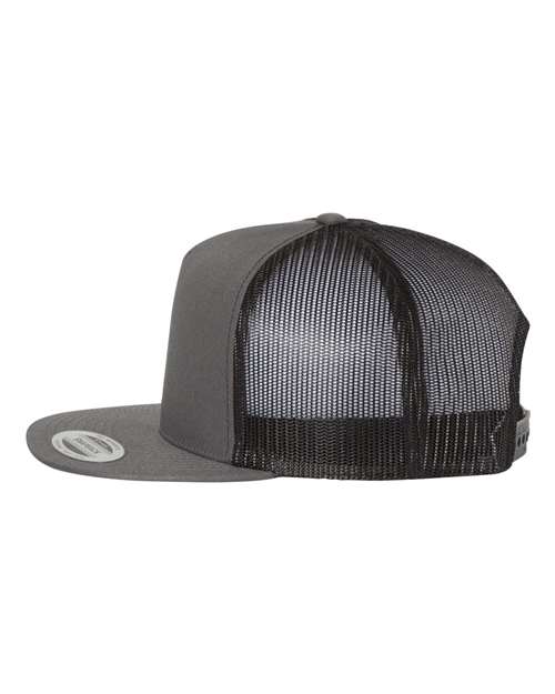 Yupoong 6006 Classic Five-Panel Trucker Cap - Charcoal/ Black - side