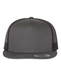 Yupoong 6006 Classic Five-Panel Trucker Cap - Charcoal/ Black - front