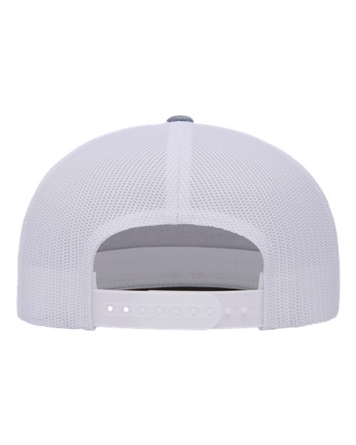 Yupoong 6006 Classic Five-Panel Trucker Cap - Heather/ White - back