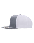 Yupoong 6006 Classic Five-Panel Trucker Cap - Heather/ White - side