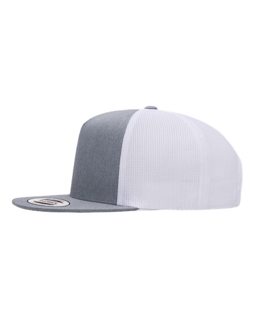 Yupoong 6006 Classic Five-Panel Trucker Cap - Heather/ White - side