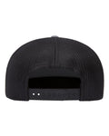 Yupoong 6006 Classic Five-Panel Trucker Cap - Heather/ Black - back