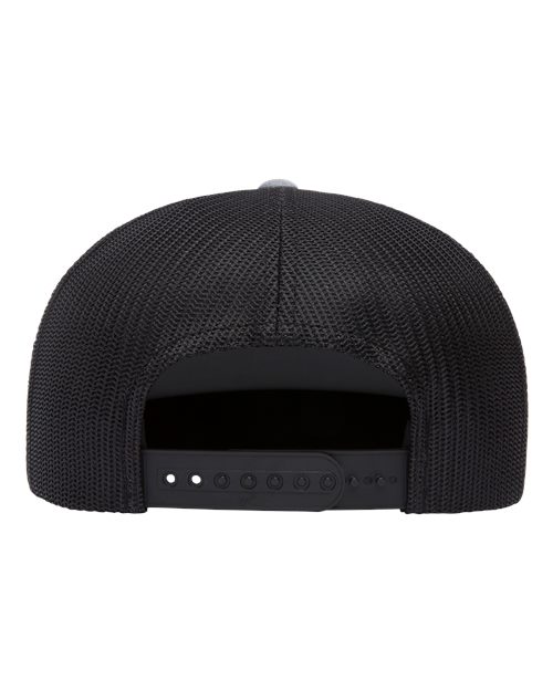 Yupoong 6006 Classic Five-Panel Trucker Cap - Heather/ Black - back