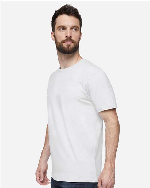 LAT 6901 Unisex Fine Jersey Tee - Blended White - model side