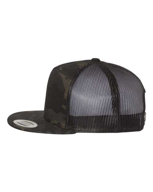 Yupoong 6006 Classic Five-Panel Trucker Cap - Multicam Black/ Black - side