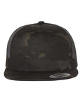 Yupoong 6006 Classic Five-Panel Trucker Cap - Multicam Black/ Black - front