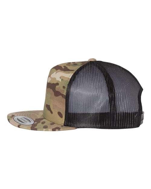 Yupoong 6006 Classic Five-Panel Trucker Cap - Multicam Green/ Black - side