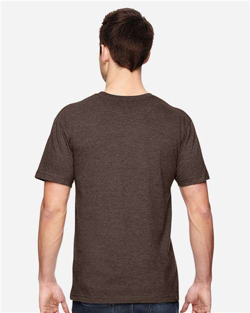 LAT 6901 Unisex Fine Jersey Tee - Vintage Chocolate - model back