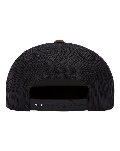 Yupoong 6006 Classic Five-Panel Trucker Cap - Green Camo/ Black - back