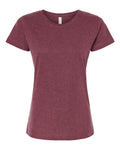 LAT 3516 Women's Fine Jersey Tee - Vintage Burgundy - front