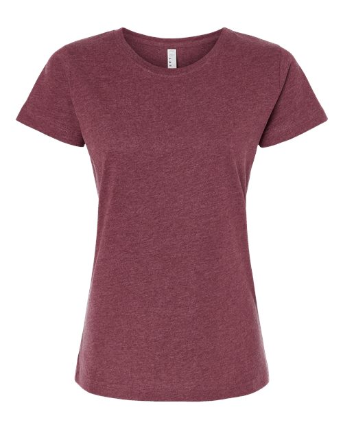 LAT 3516 Women's Fine Jersey Tee - Vintage Burgundy - front