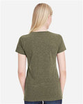 LAT 3516 Women's Fine Jersey Tee - Vintage Military Green - model back