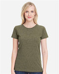LAT 3516 Women's Fine Jersey Tee - Vintage Military Green - model front