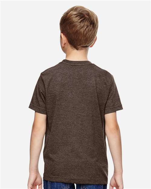 LAT 6101 Youth Fine Jersey Tee - Vintage Chocolate - model back